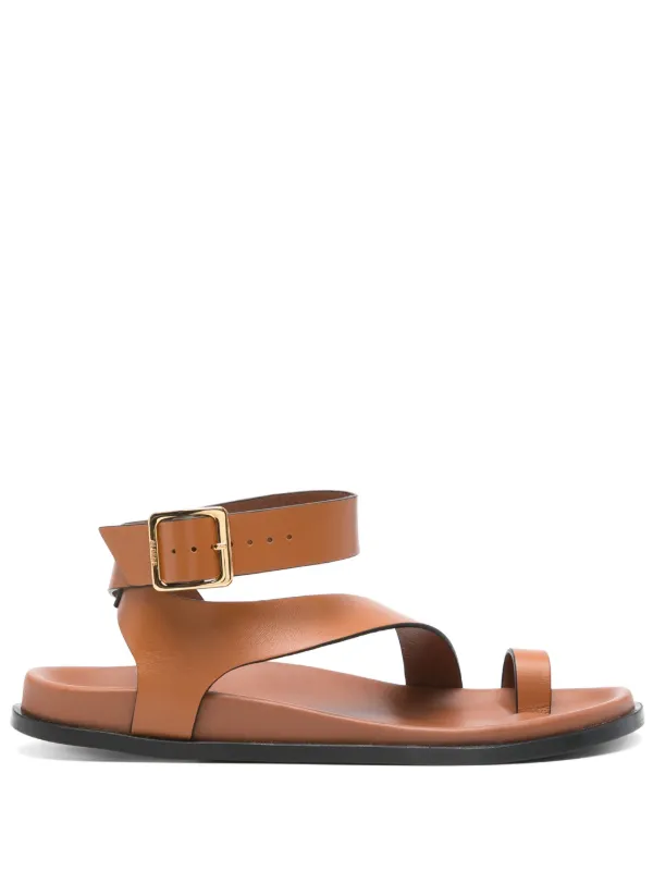 シューズ・サンダルその他 RABANNE Woman Flat sandals Brown 24SHH0094EMB015 M773 Myles Sandal in Tan Leather by Alohas – Ex Voto Vintage