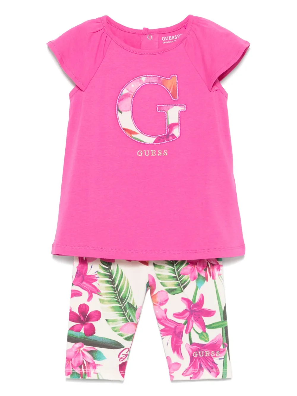 Guess kids Shorts met geborduurd logo Roze
