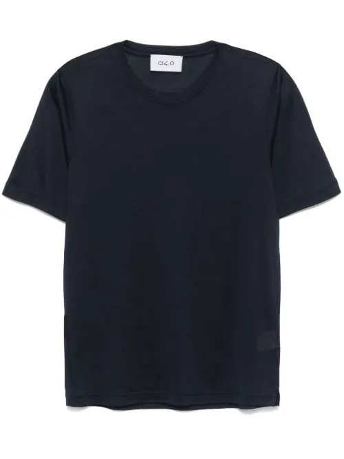 D4.0 t-shirt en soie - Bleu - D4.0 - Modalova