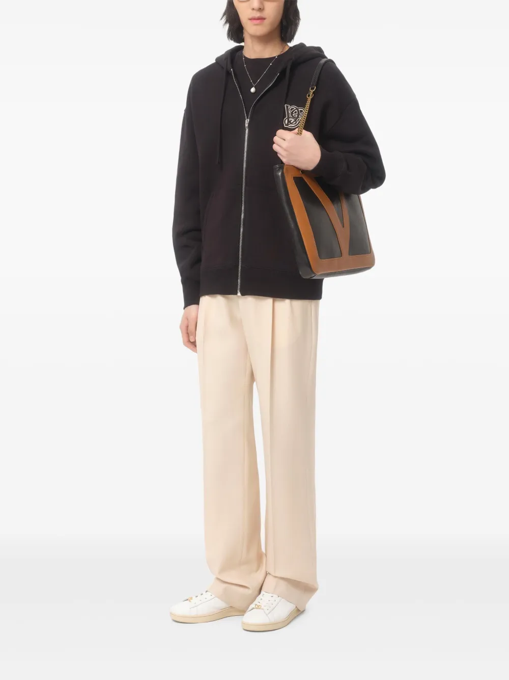 Valentino Garavani Hoodie met logopatch Zwart