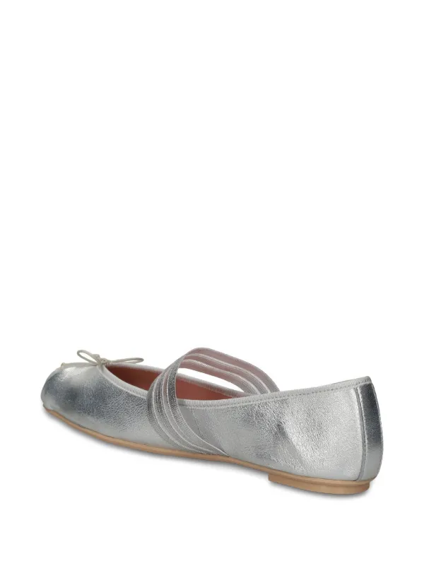 Pretty Ballerinas シルバー フラットシューズ Pretty Ballerinas Leather Ballerina Shoes | Silver | FARFETCH