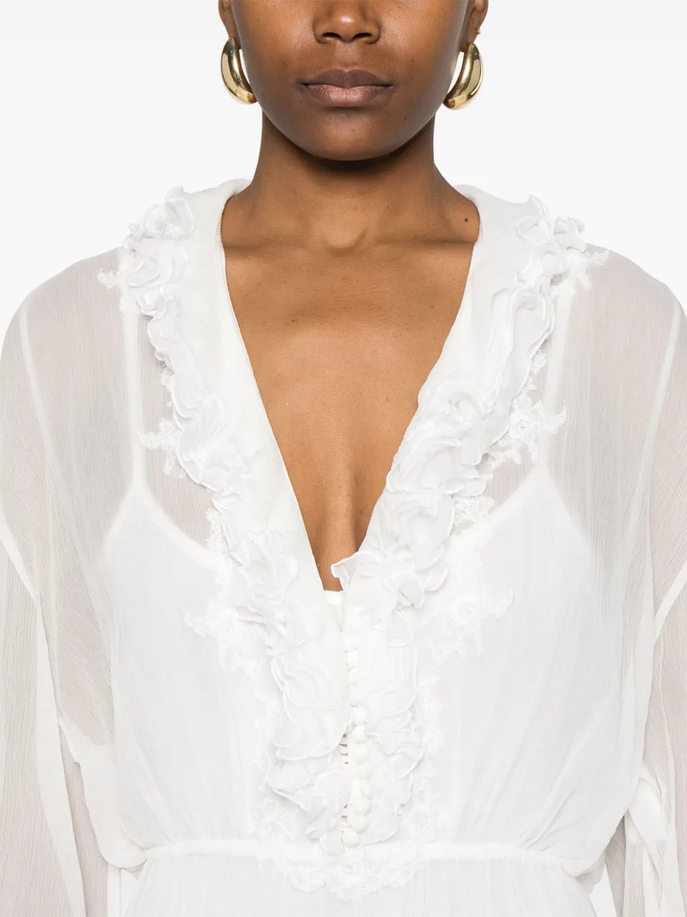 Ermanno Scervino Maxi-jurk met ruches detail Wit
