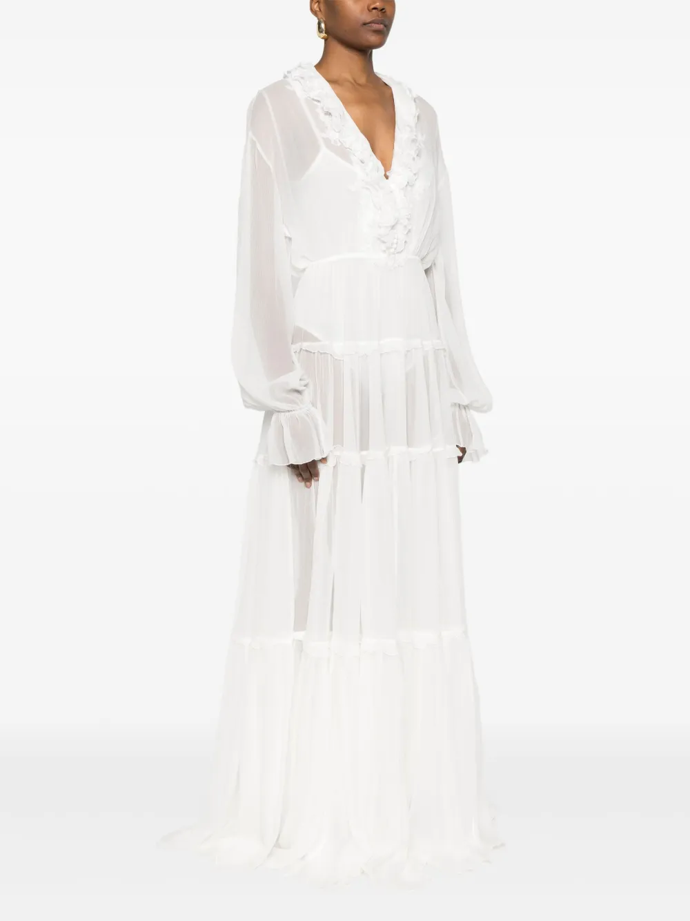 Ermanno Scervino Maxi-jurk met ruches detail Wit