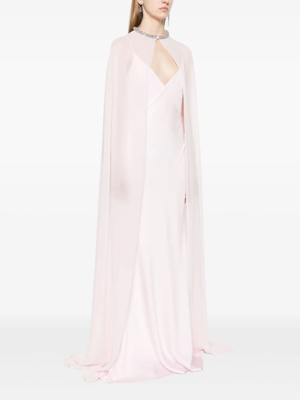 Roland Mouret Avondjurk met cape Roze