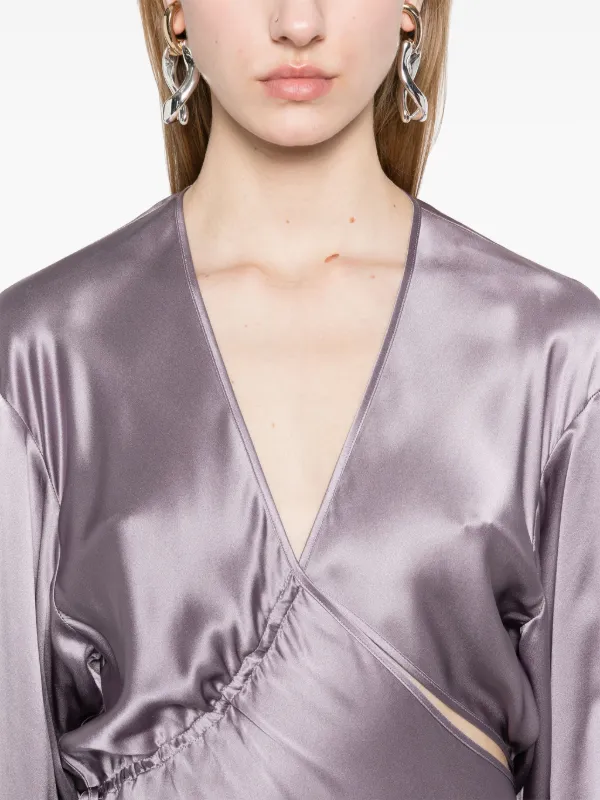 Christopher Esber Cross-Cut Silk Maxi Dress - Purple
