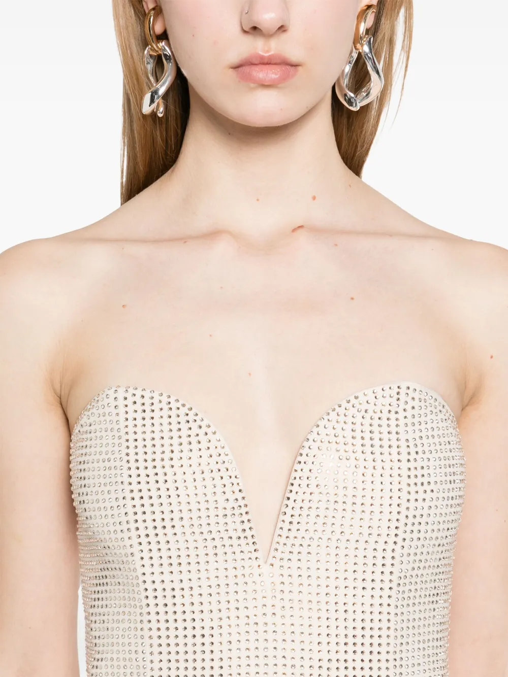 Roland Mouret Maxi-jurk verfraaid met diamant Beige