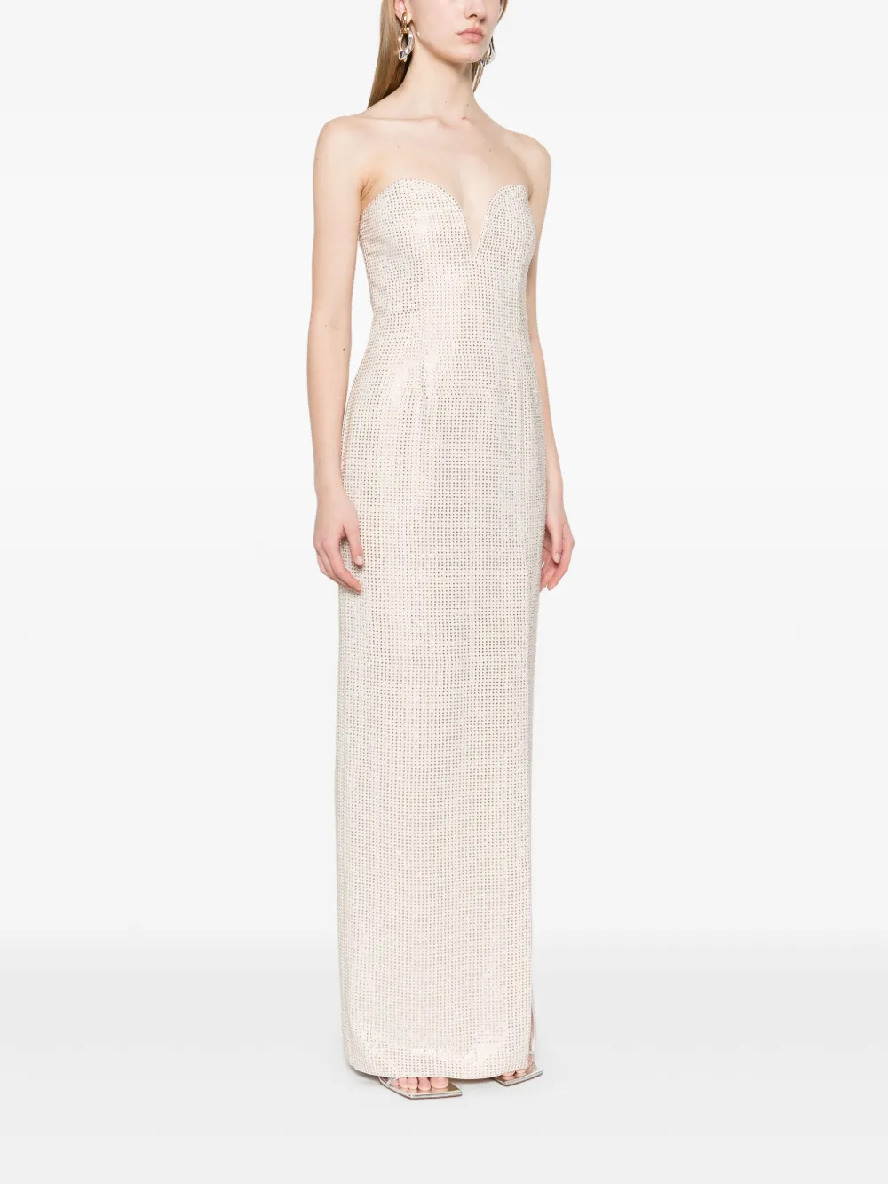 Roland Mouret Maxi-jurk verfraaid met diamant Beige