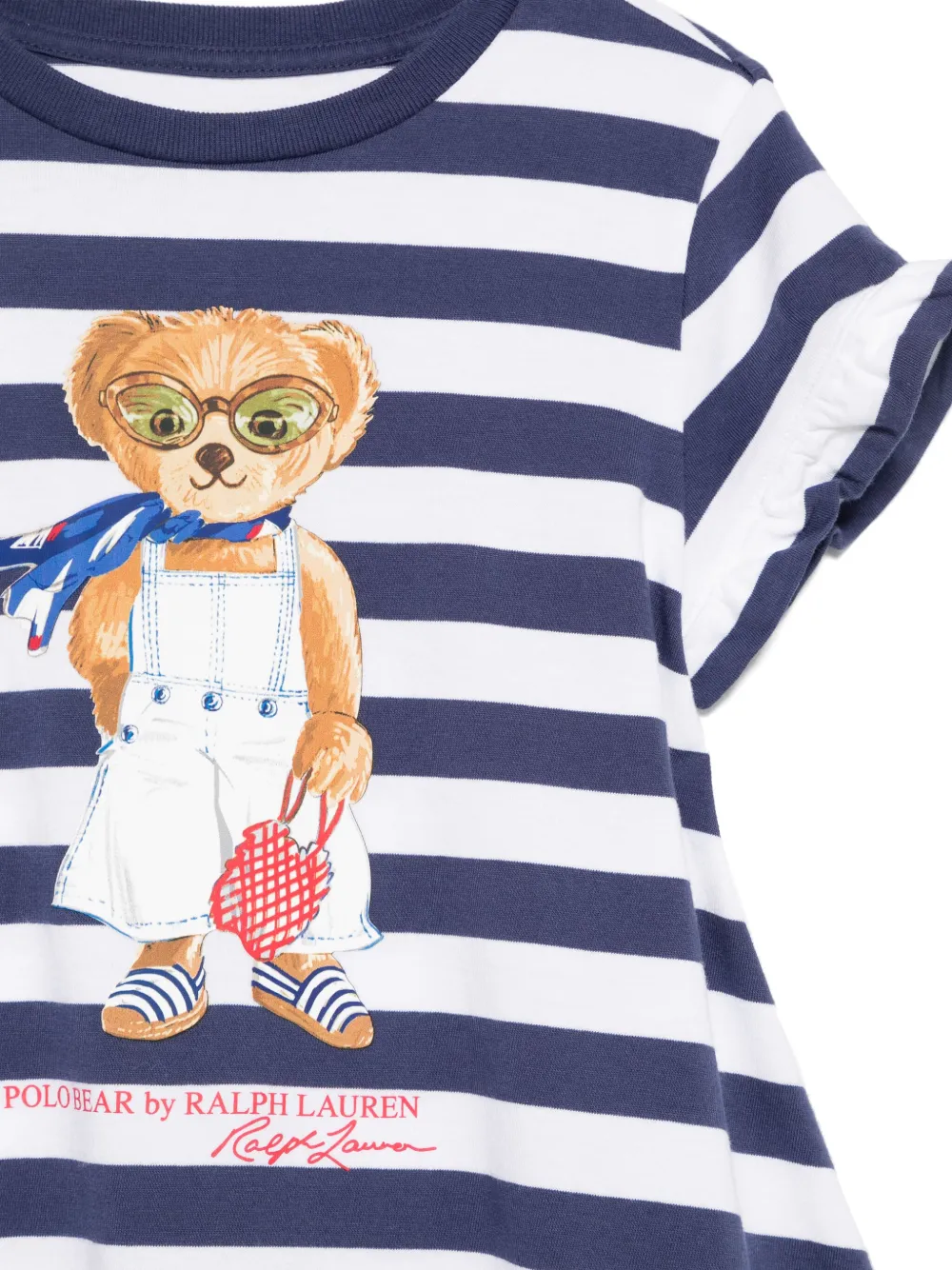 POLO RALPH LAUREN KIDS Jurk met Polo Bear patroon Blauw