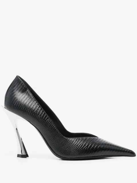 Mugler 95mm grainy leather pumps
