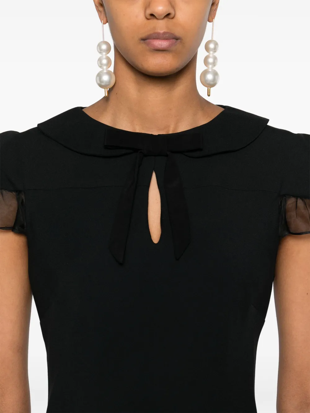 Alessandra Rich Midi-jurk met strikdetail Zwart