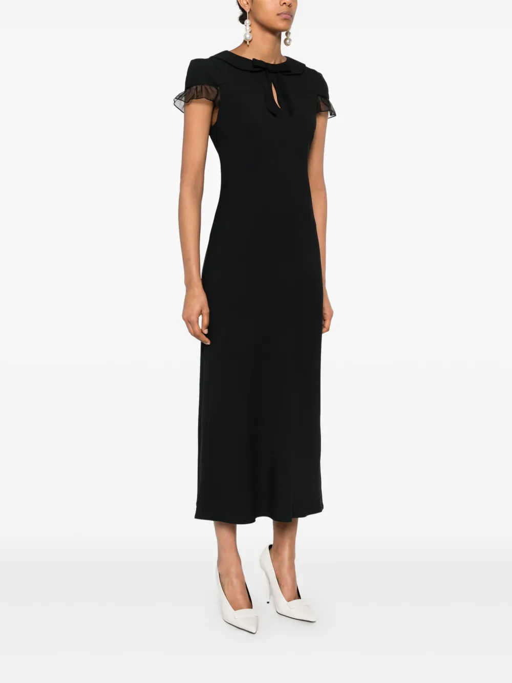 Alessandra Rich Midi-jurk met strikdetail Zwart