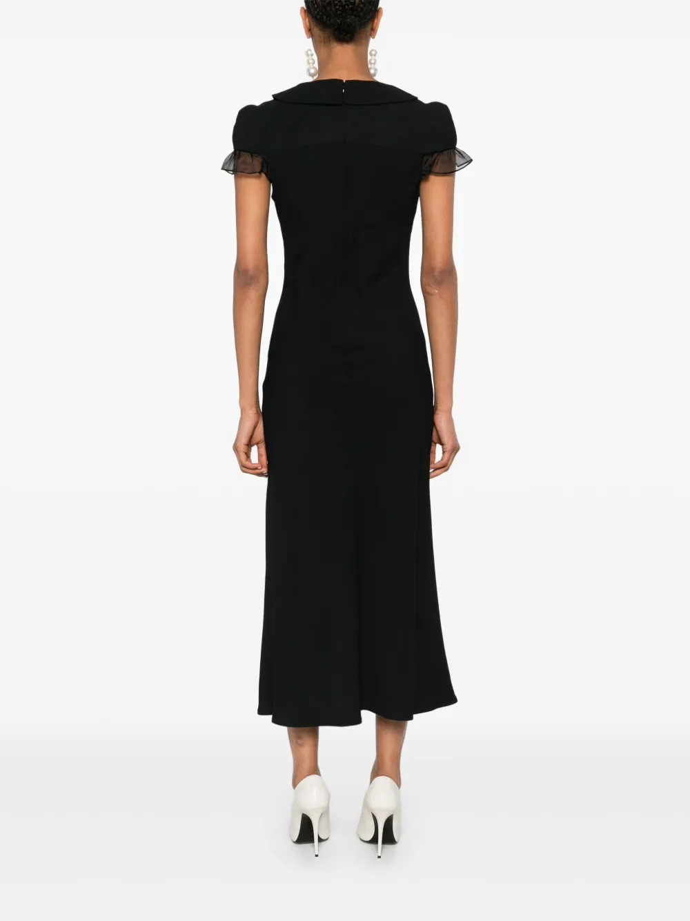 Alessandra Rich Midi-jurk met strikdetail Zwart