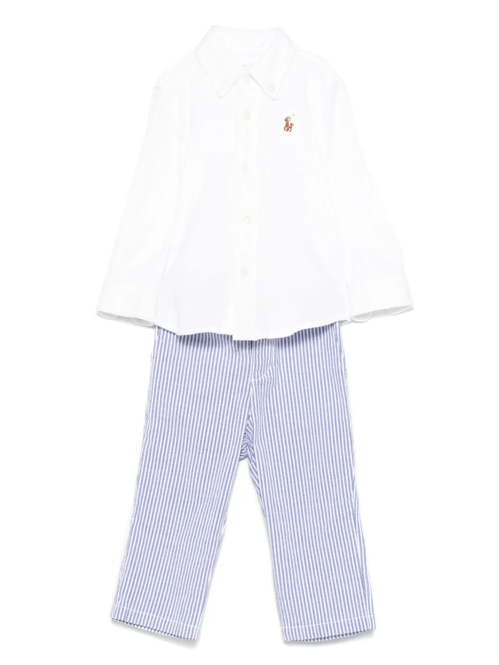 POLO RALPH LAUREN KIDS Gestreept shirt en broek Wit