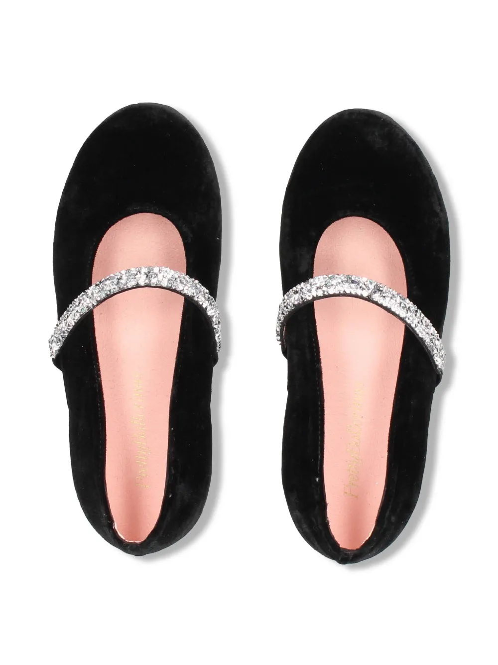 Pretty Ballerinas Kids velvet ballerina shoes Black