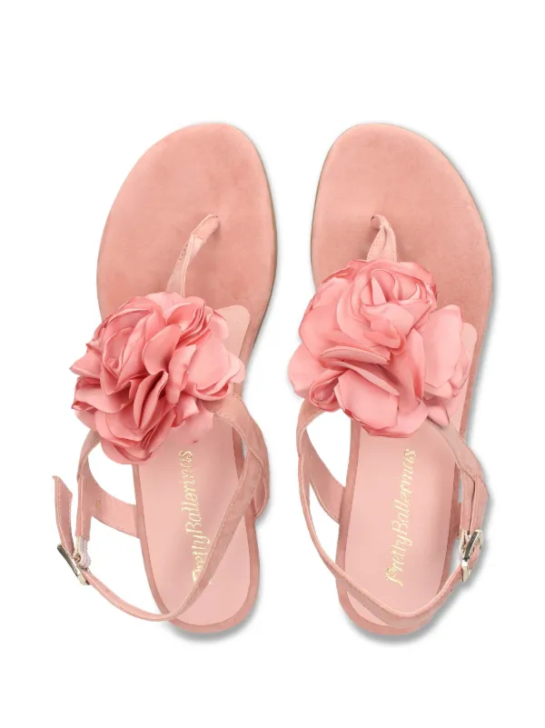 Pretty Ballerinas Sandalias Con Detalle Floral Rosado FARFETCH MX