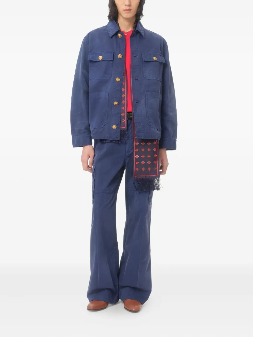 Valentino Garavani COTTON T-SHIRT WITH VLOGO PATCH - Rood