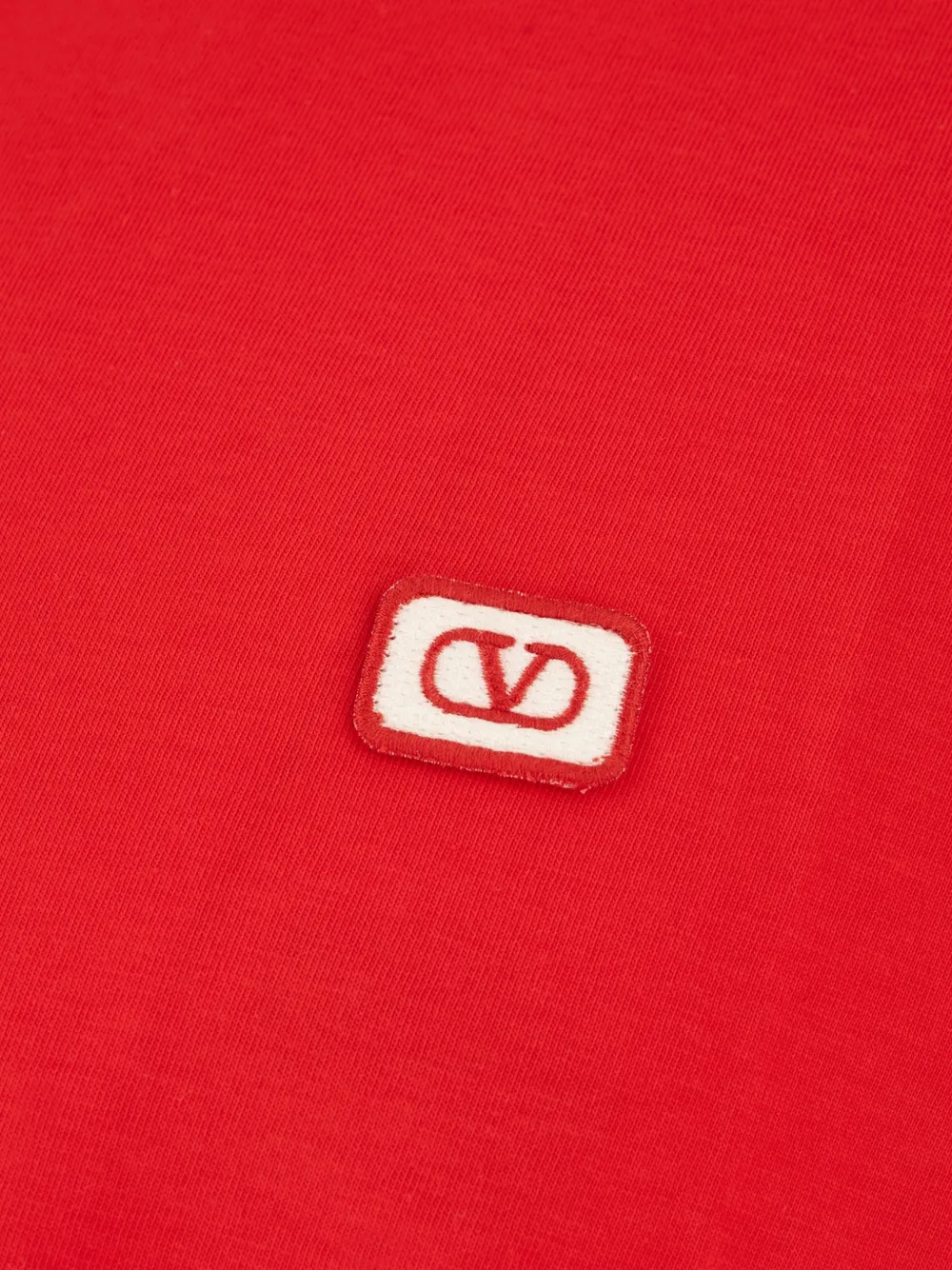 Valentino Garavani Katoenen T-shirt met VLogo patch Rood