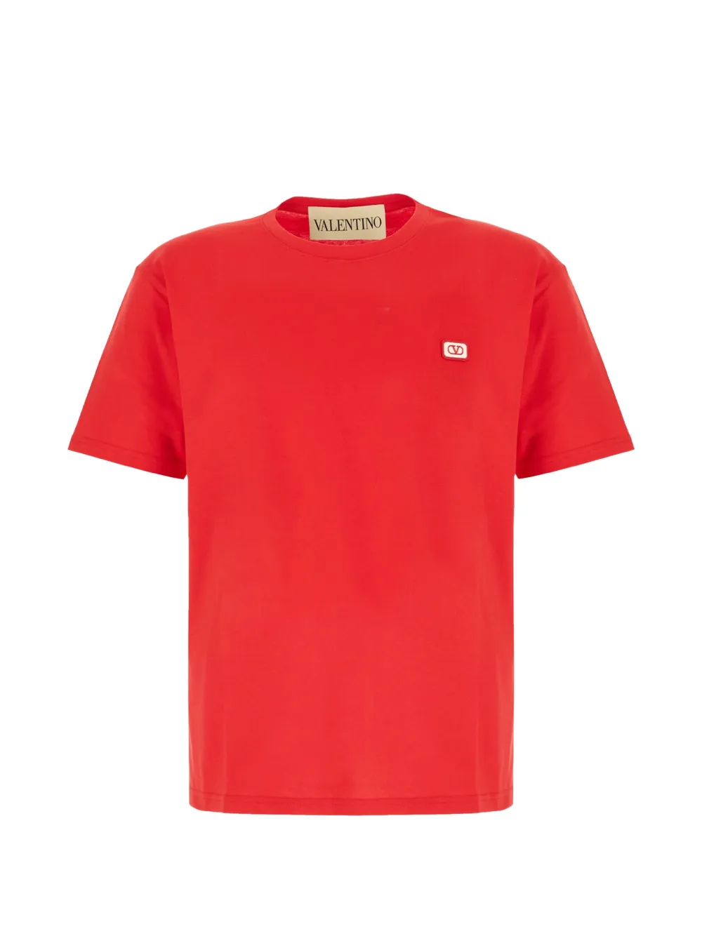 Valentino Garavani Katoenen T-shirt met VLogo patch Rood