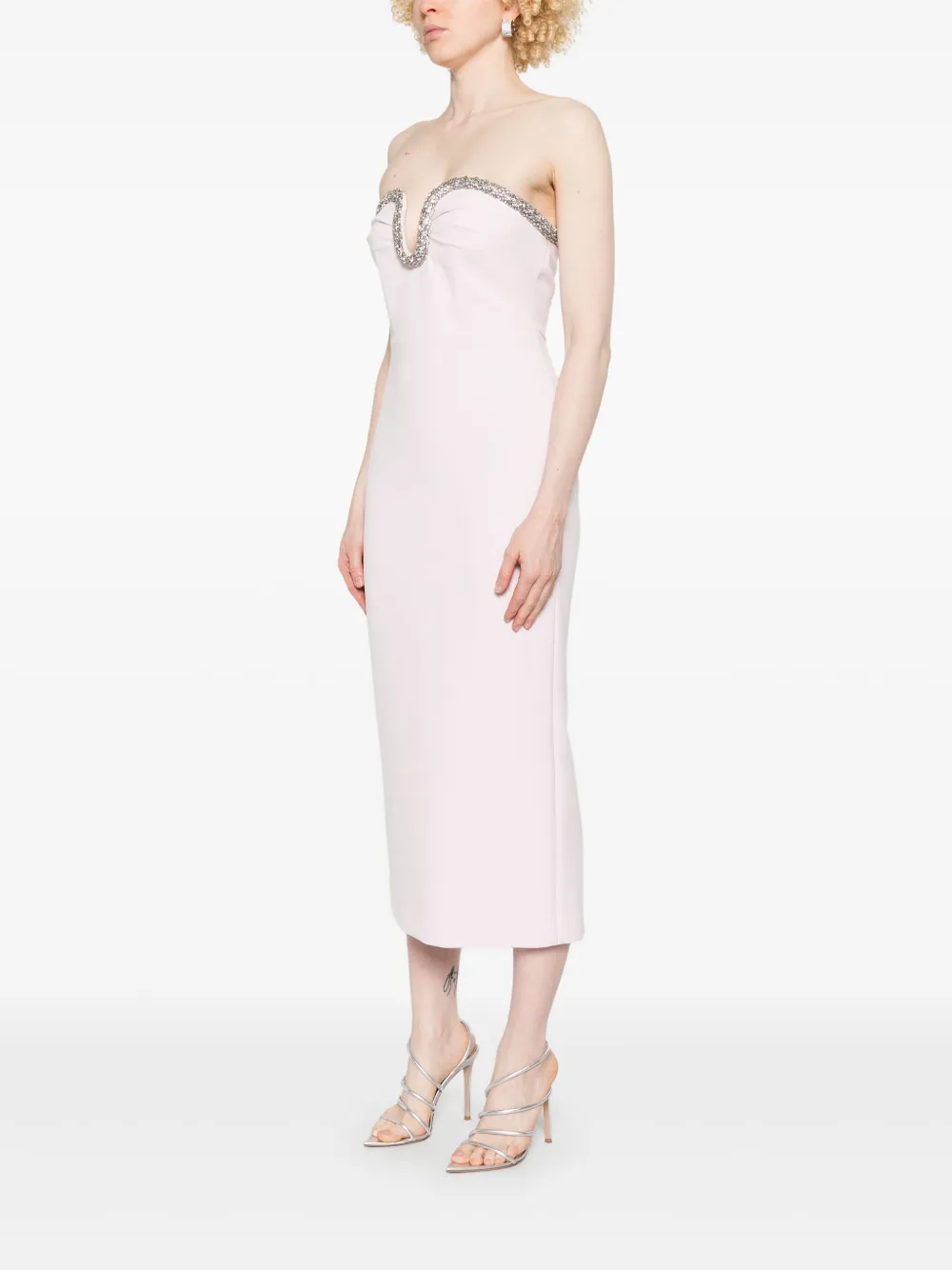 Roland Mouret Midi-jurk met sweetheart hals Roze