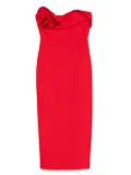 Roland Mouret flower drape midi dress - Red