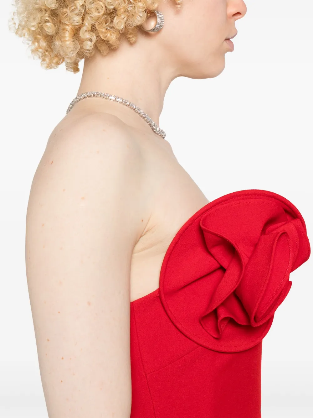Roland Mouret Gedrapeerde midi-jurk Rood