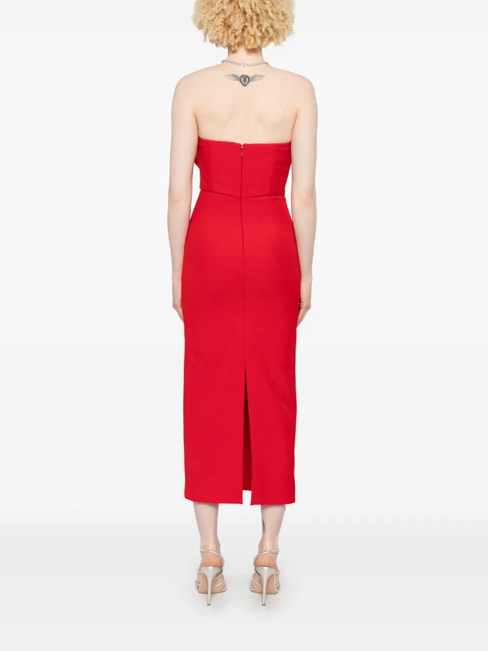Roland Mouret Gedrapeerde midi-jurk Rood