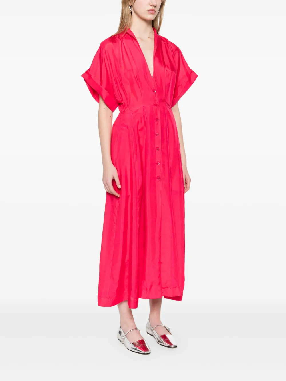 Philosophy Di Lorenzo Serafini Zijden midi-jurk Roze