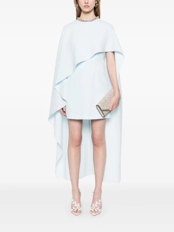 roland mouret mini dress ROLAND MOURET ASYMMETRIC SILK WOOL MINI DRESS