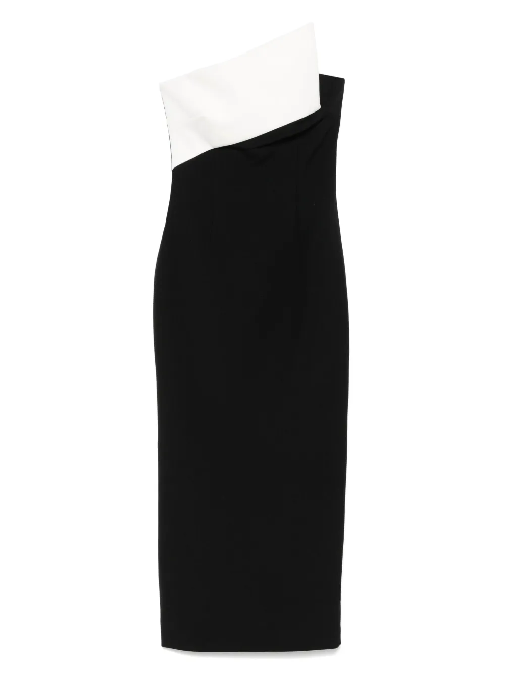Roland Mouret Midi-jurk met contrasterend vlak Zwart