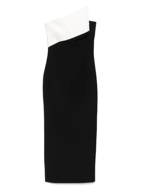 Roland Mouret vestido midi con paneles en contraste