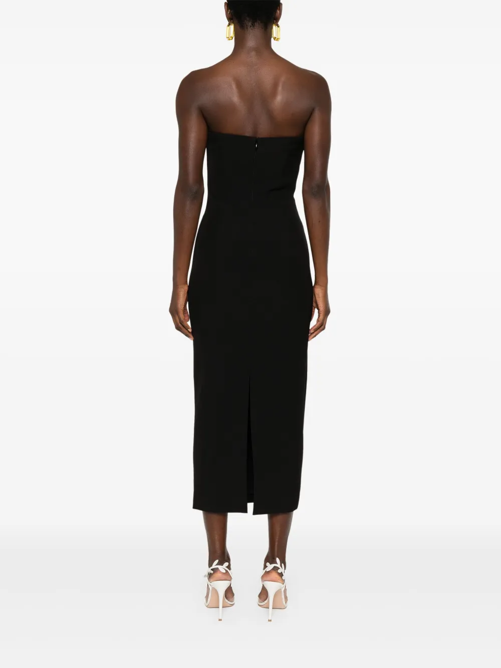 Roland Mouret Midi-jurk met contrasterend vlak Zwart