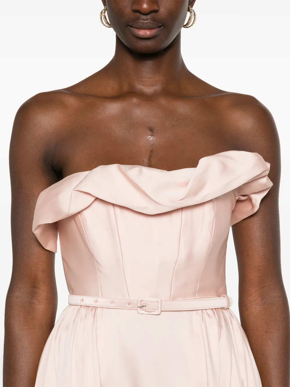Roland Mouret Midi-jurk met ruches Roze