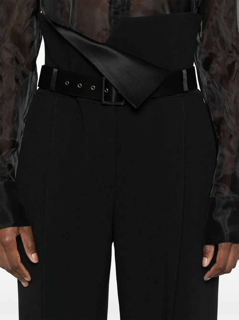 Ermanno Scervino Broek met geplooid detail Zwart
