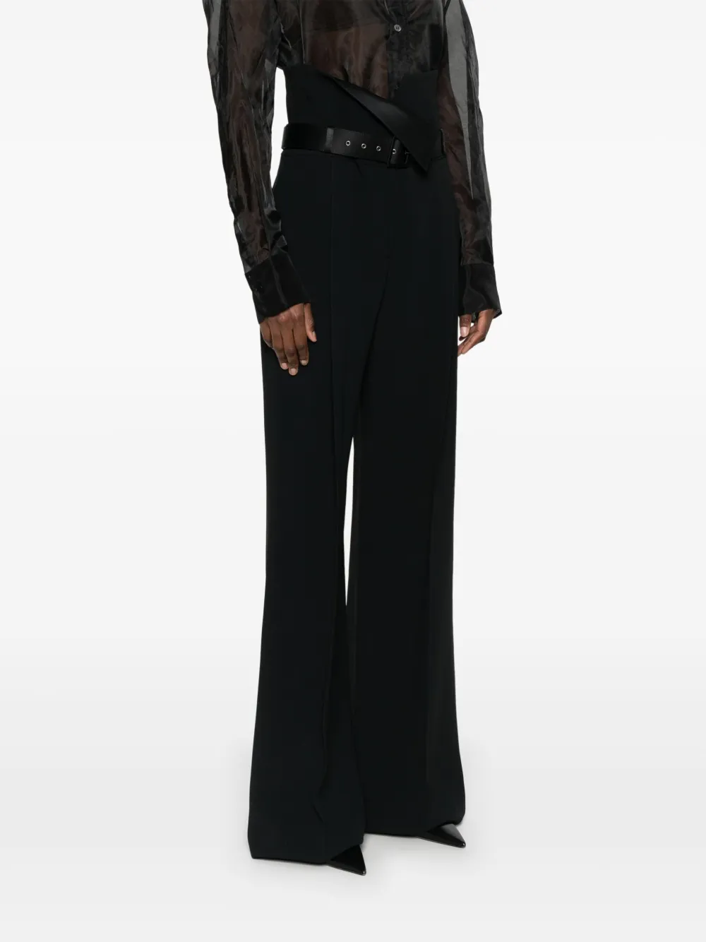 Ermanno Scervino Broek met geplooid detail Zwart