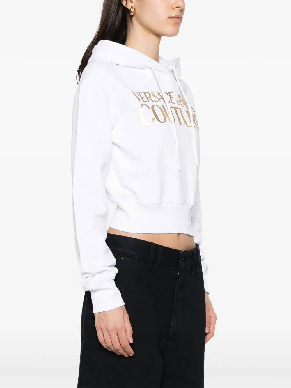 Versace Jeans Couture Hoodie met logoprint Wit