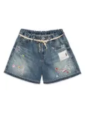Maison MIHARA YASUHIRO patch-detail denim shorts - Blue