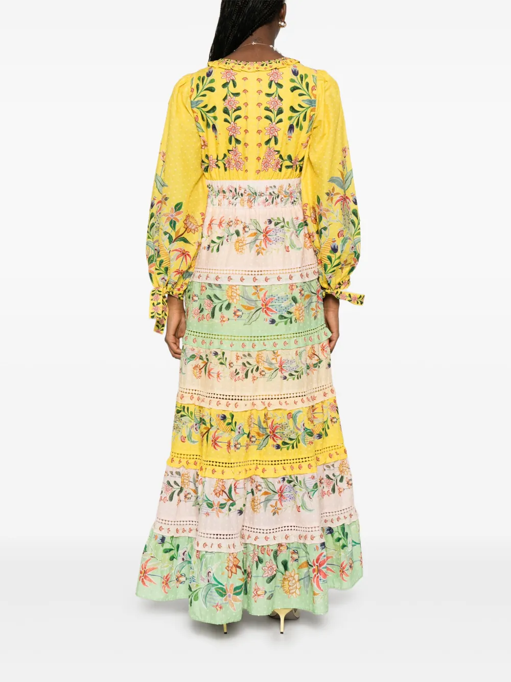 Shop Farm Rio Long-sleeve Maxi Dress In Yellow