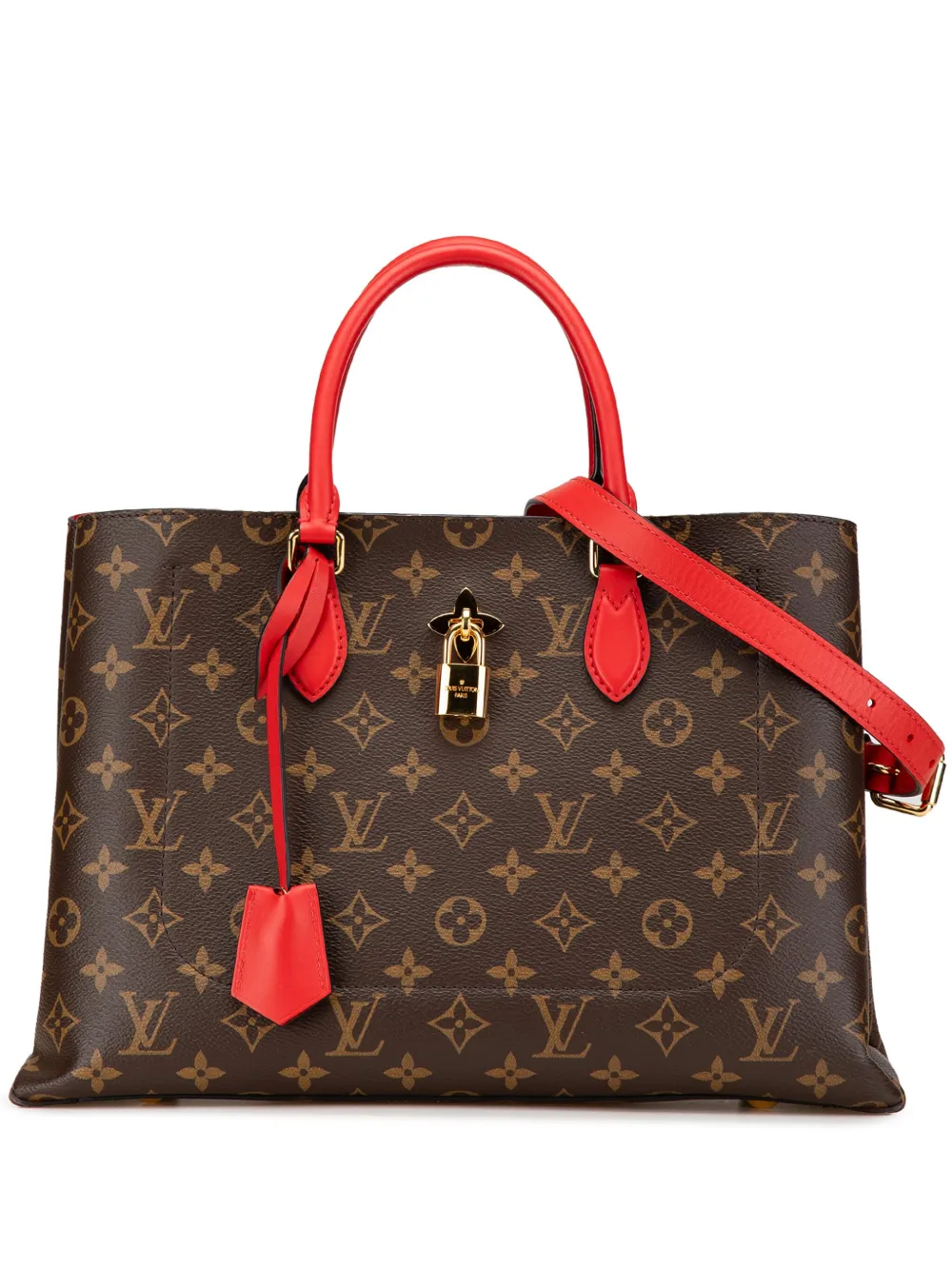 Louis Vuitton Pre-Owned 2018 モノグラム フラワー トート サッチェルバッグ - ブラウン Louis Vuitton Pre-Owned 2018 モノグラム フラワー トート サッチェルバッグ - ブラウン