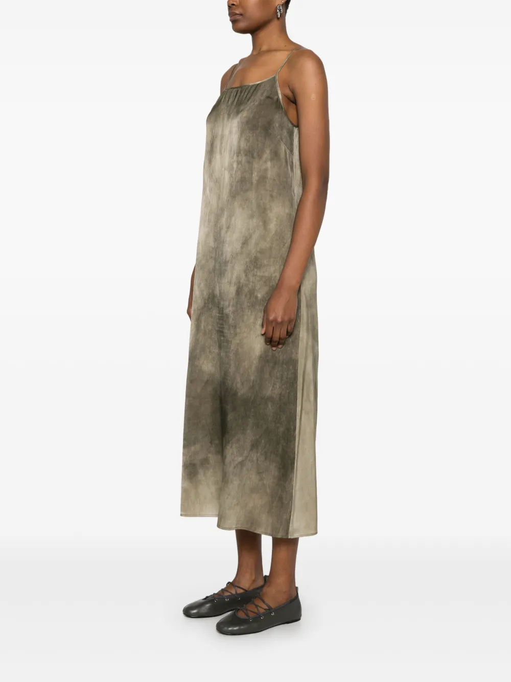 Shop Uma Wang Anya Midi Dress In Green