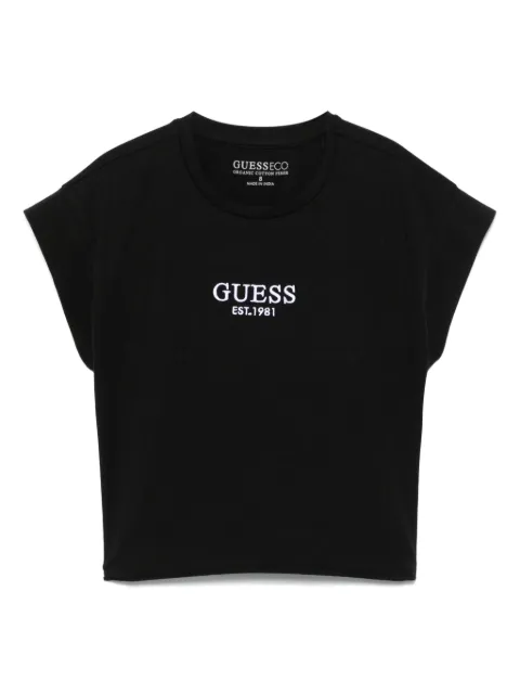 guess kids logo-embroidered T-shirt