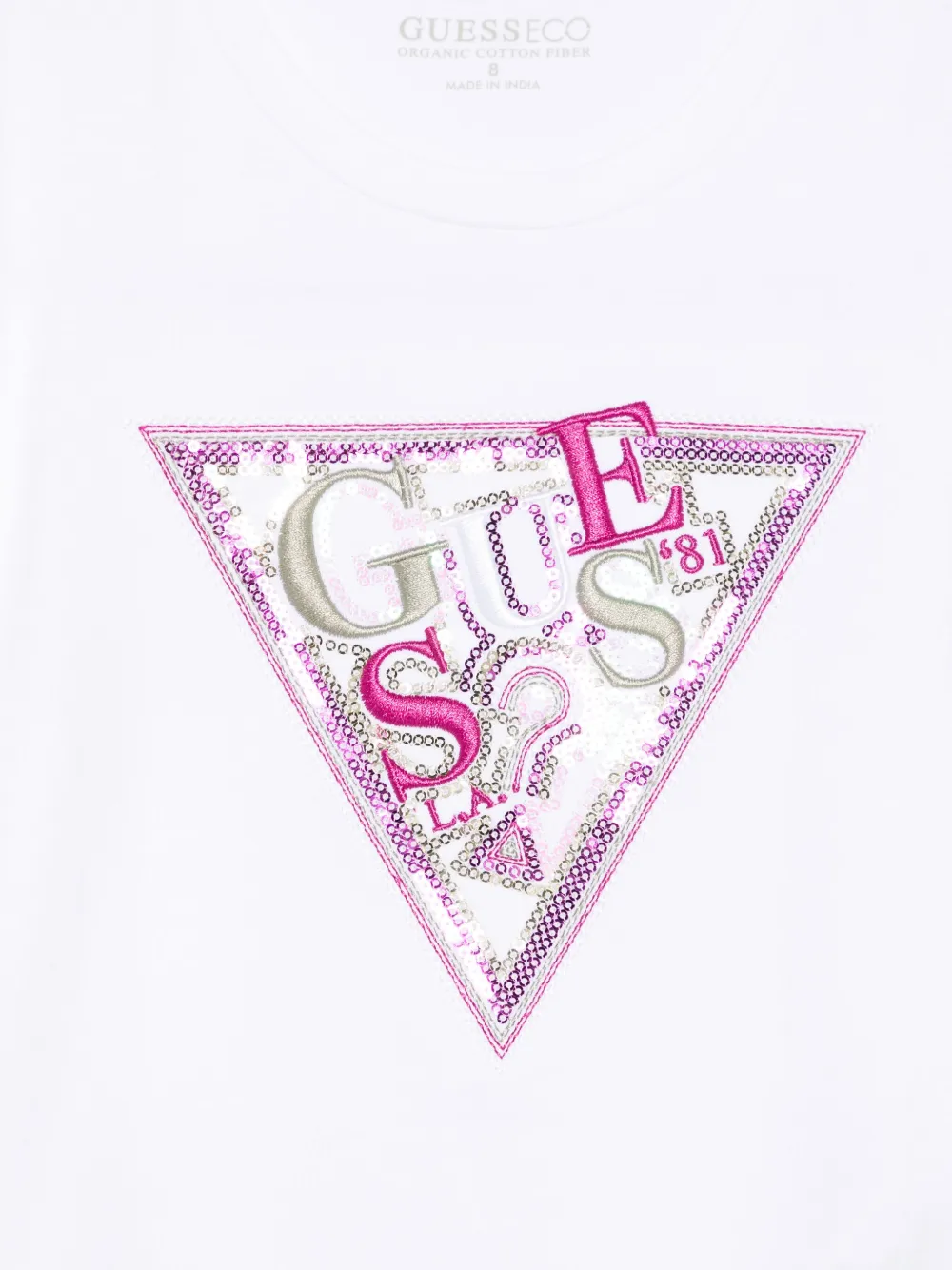 guess kids T-shirt met geborduurd logo Wit