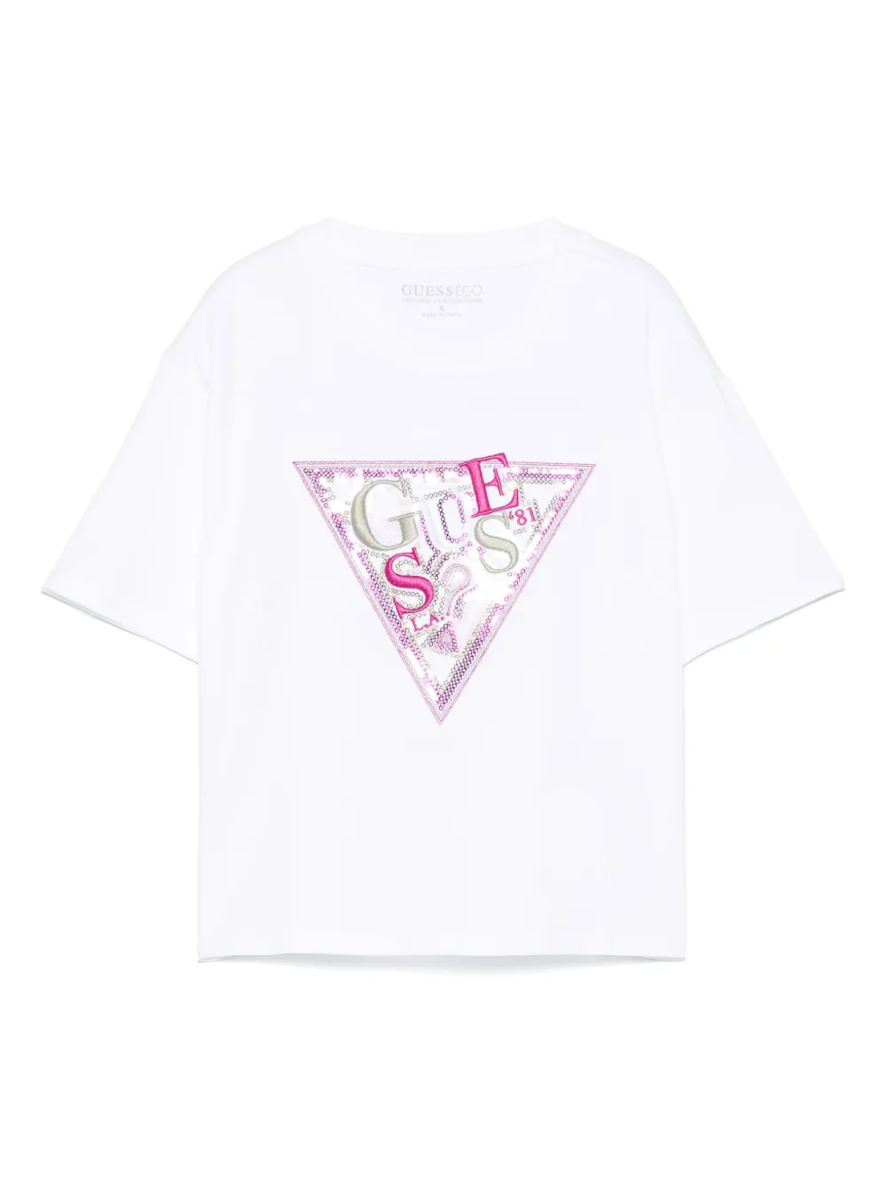Guess kids T-shirt met geborduurd logo Wit