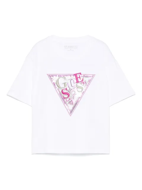 guess kids logo-embroidered T-shirt