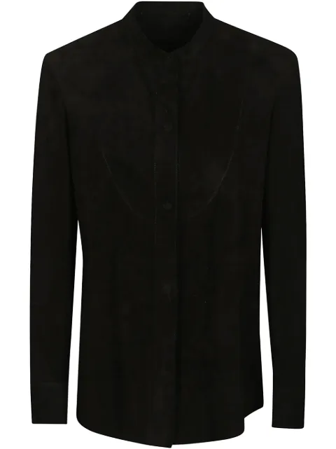 Salvatore Santoro suede button-up shirt