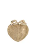 Self-Portrait heart-shaped crystal clutch - Gold