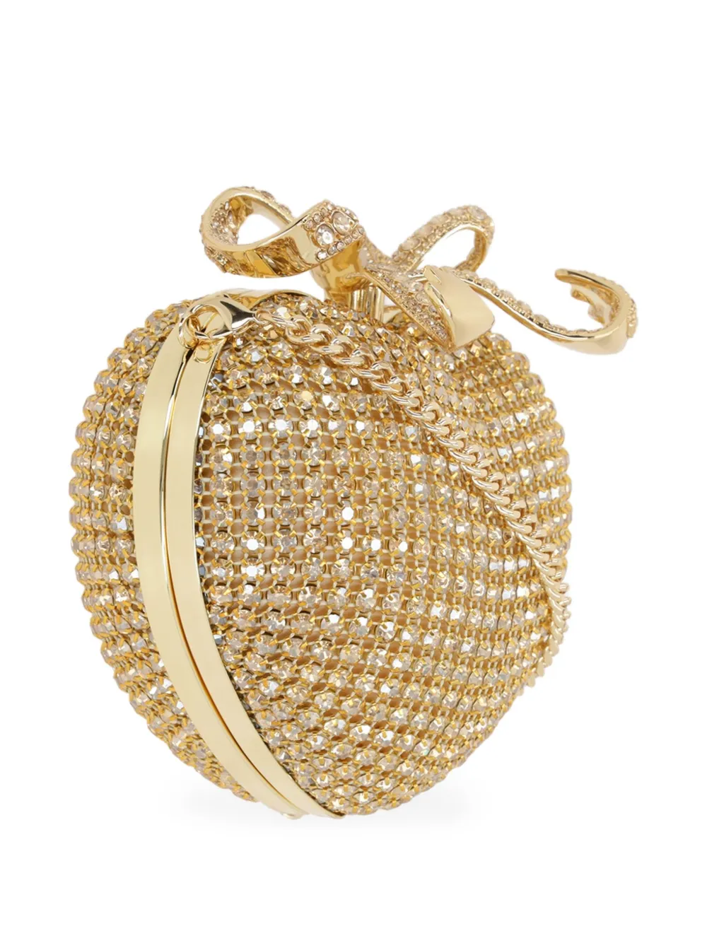 Self-Portrait Hartvormige clutch met kristallen Goud