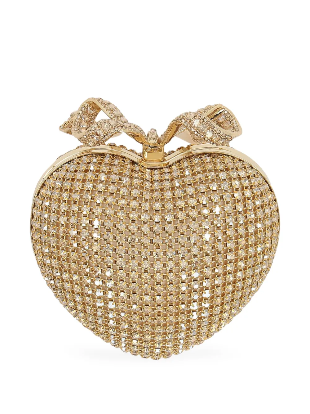 Self-Portrait Hartvormige clutch met kristallen - Goud