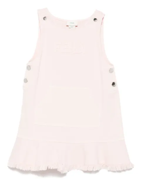 Fendi Kids logo-patch mini dress