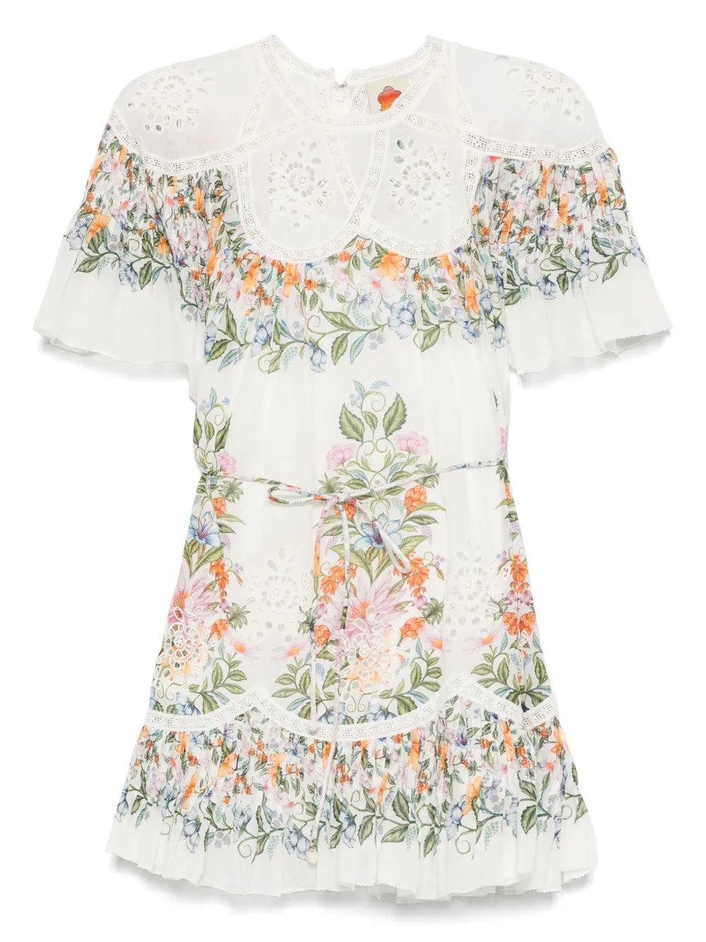 FARM Rio Sweet Bloom Bouquet mini-jurk Wit