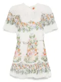 FARM Rio Sweet Bloom Bouquet mini dress - White